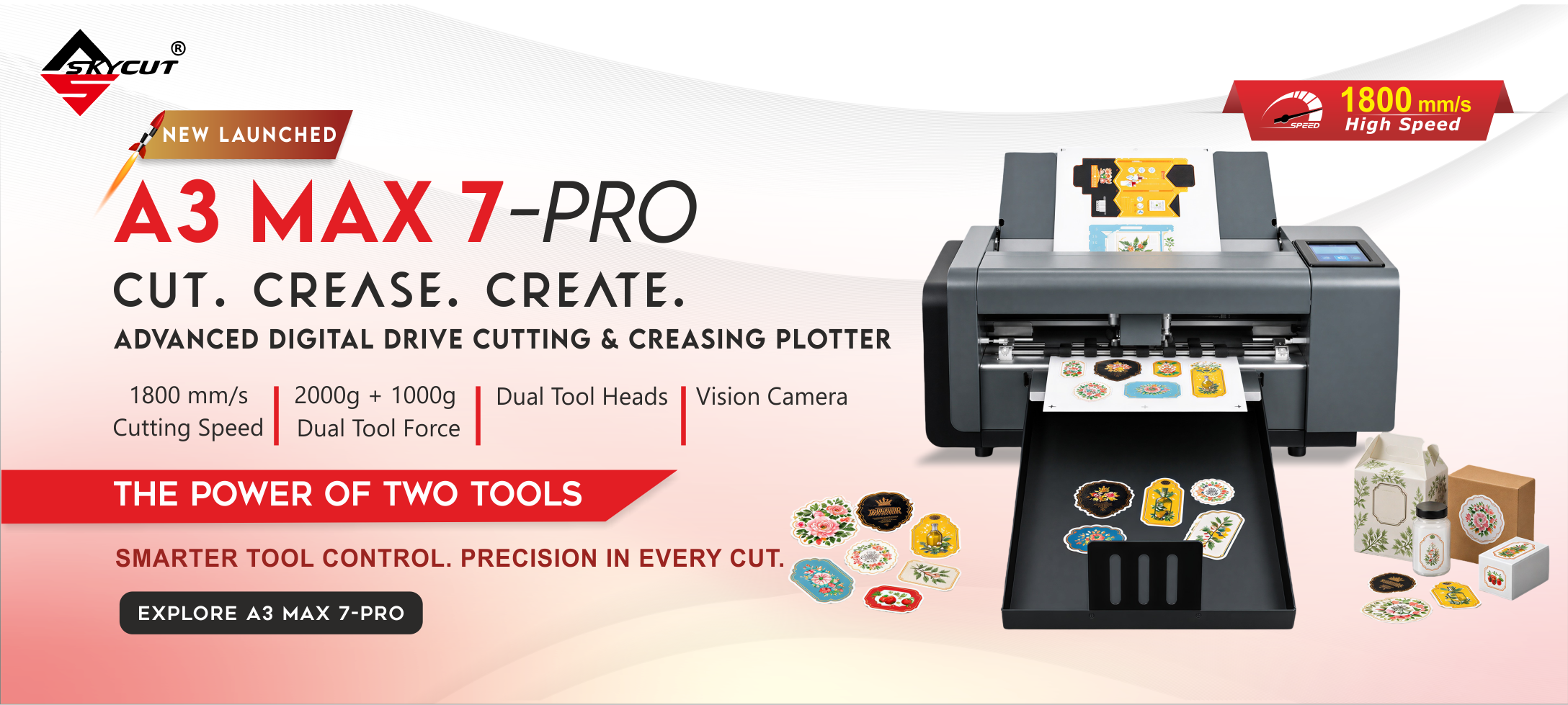 SKYCUT A3 MAX 7-PRO - New Launched Digital Drive Cutting and Creasing Plotter